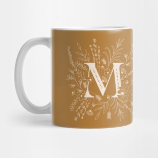 Botanical Letter M (Mustard Yellow) Mug